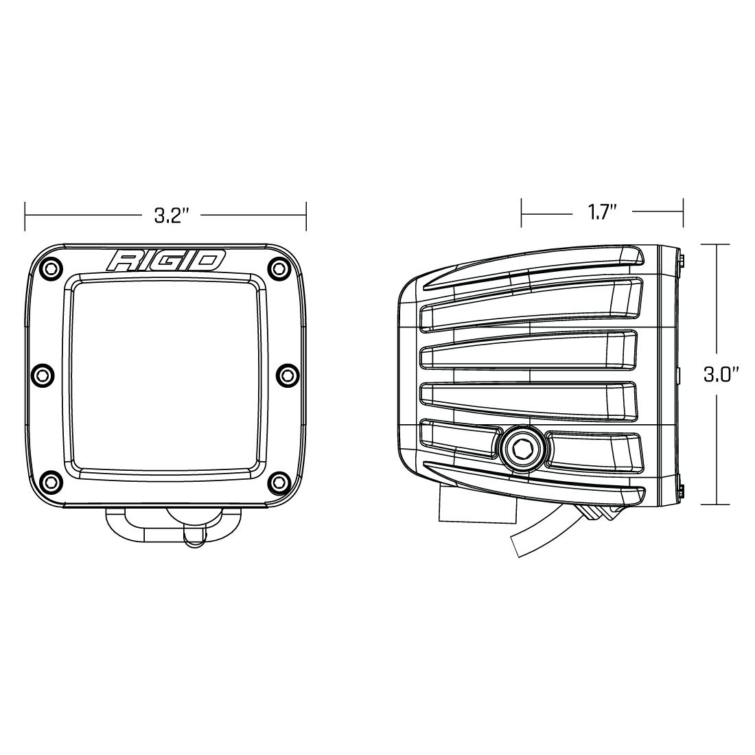 Rigid Industries 20252 D-Series Spot with Amber PRO Lens Pair Rigid Industries