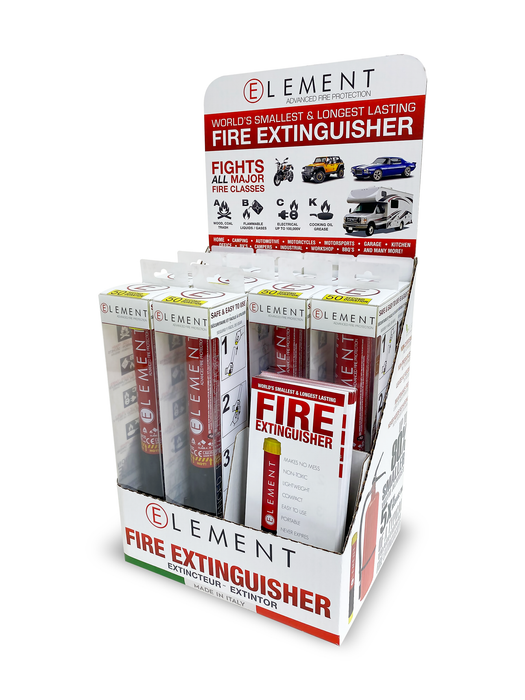 Element Advanced Fire Protection 50050 Point of Purchase Display, includes 10pcs. 50 second extinguisher and brochures - Truck Part Superstore