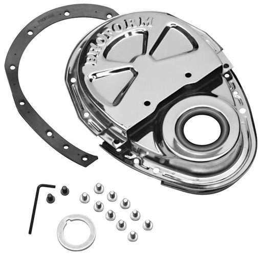 ProForm 66666 Engine Timing Chain Cover Chrome Steel Two-Piece Style Fits SB Chevy Proform - Truck Part Superstore