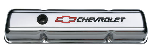 Proform 141-899 Engine Valve Covers; Stamped Steel; Short; Chrome; w/ Bowtie Logo; Fits SB Chevy - Truck Part Superstore