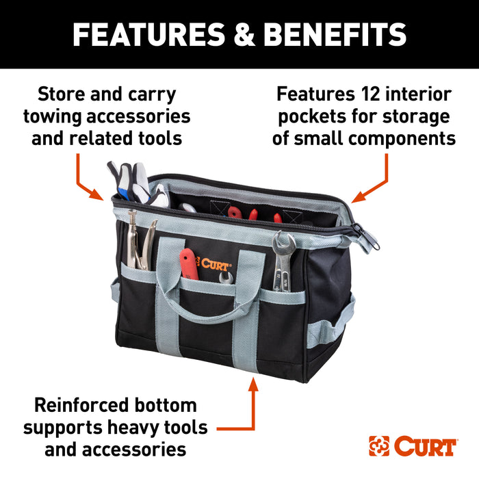 CURT 70004 CURT 70004 Towing Accessories Storage Tool Bag, 14 Pockets, Reinforced Webbing - Truck Part Superstore