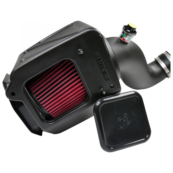 S&B 75-5091-BKJF Cold Air Intake For 07-10 Chevrolet Silverado GMC Sierra V8-6.6L LMM Duramax Cotton Cleanable Red S&B - Truck Part Superstore