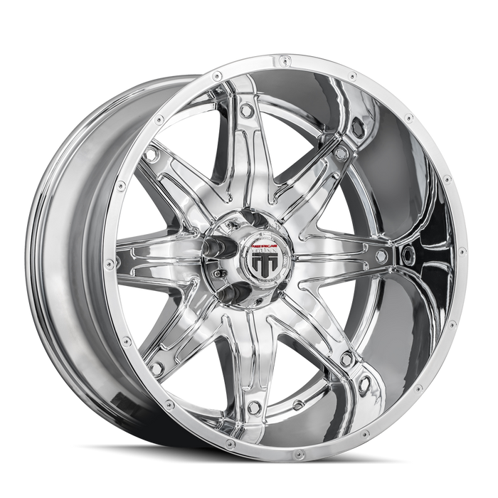 AMERICAN TRUXX AT185-22285C-44 AT185 LONESTAR CHROME 22X12 5-139.7 -44mm 87.1mm - Truck Part Superstore