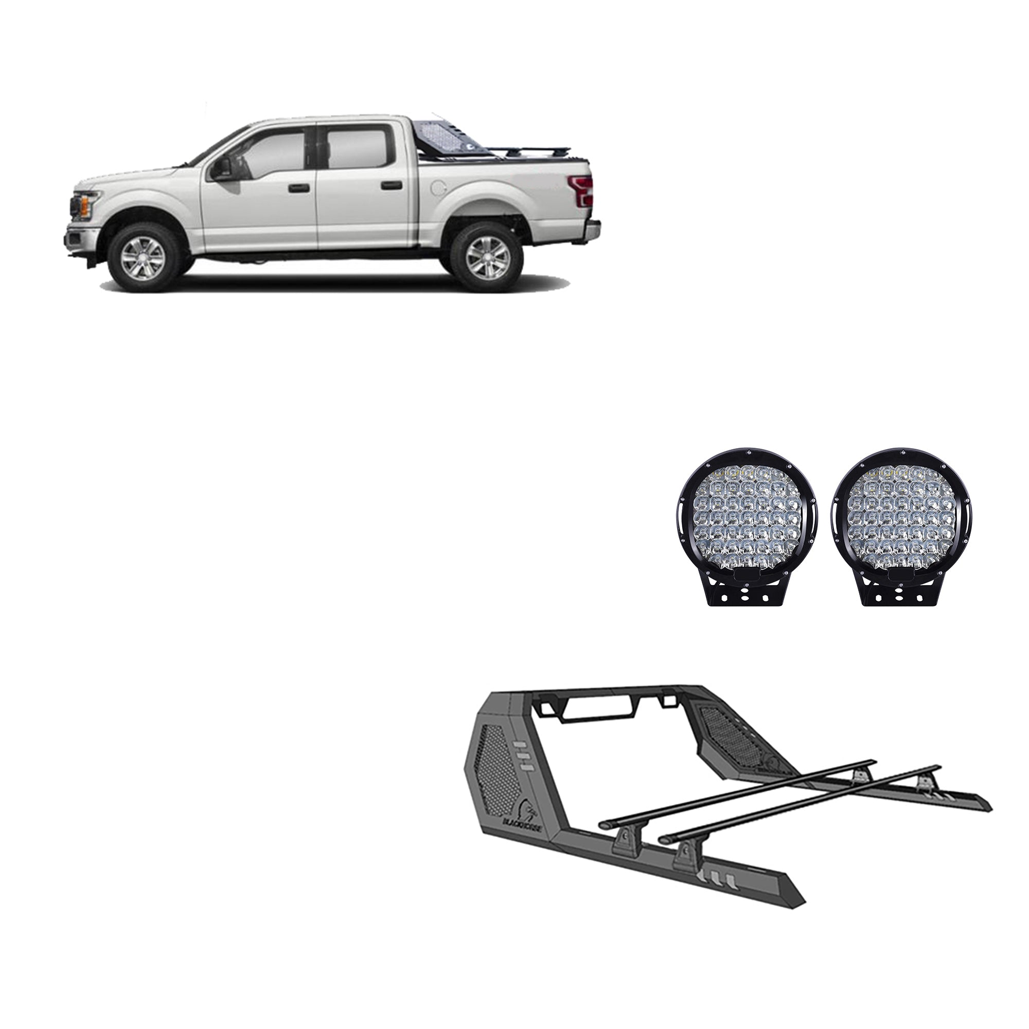 Black Horse Off Road VRCB7002BPL69B Vigor Roll Bar W/ Cross Bar Kit