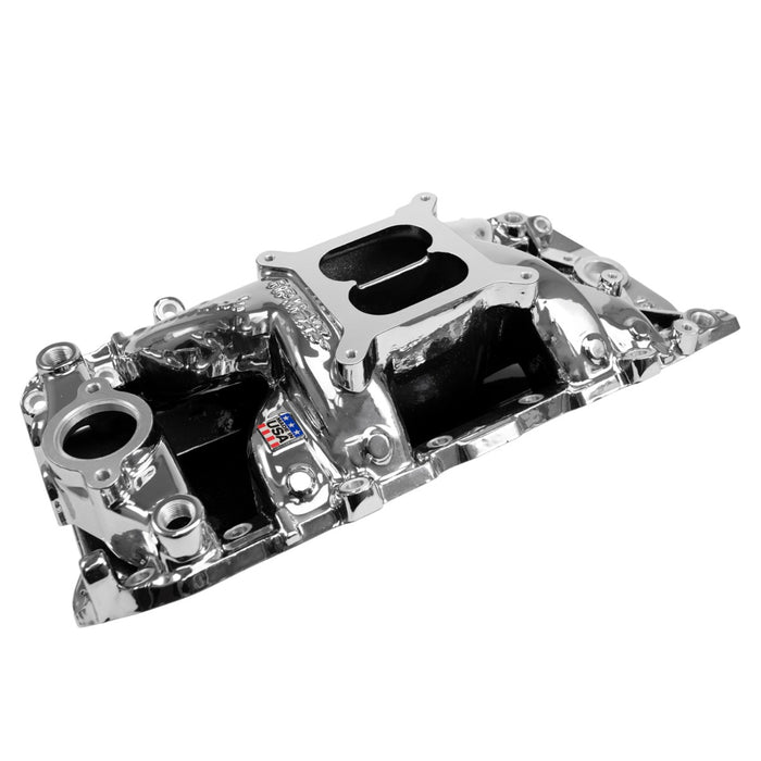 Edelbrock 7561-CP RPM Air-Gap Intake Manifold for Big-Block Chevy Oval Port, Chrome Plasma Finish - Truck Part Superstore