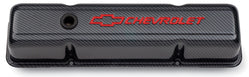 Proform 141-712 Engine Valve Covers; Stamped Steel; Tall; Carbon w/ Bowtie Logo; Fits SB Chevy - Truck Part Superstore