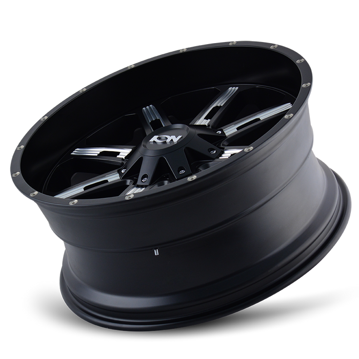 ION 184-2976M 184 (184) SATIN BLACK/MILLED SPOKES 20X9 8-165.1/8-170 0MM 130.8MM - Truck Part Superstore