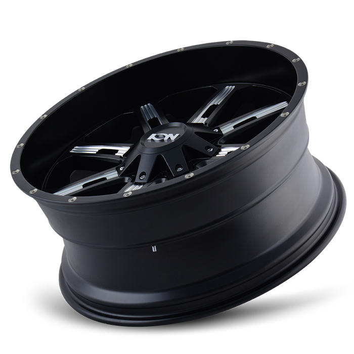 ION 184-2152M 184 (184) SATIN BLACK/MILLED SPOKES 20X10 5x5/5x5.5 -19MM 87MM - Truck Part Superstore