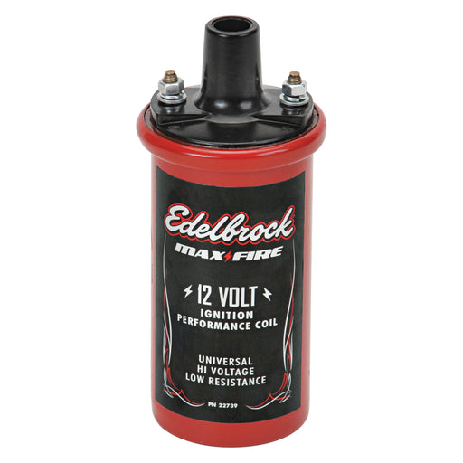 Edelbrock 22739 Universal 12V cannister-style w/primary resistance 1.4 ohms output of 42000V. - Truck Part Superstore