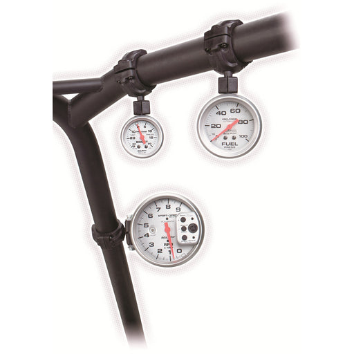 AutoMeter 48002 GAUGE MOUNT; ROLL POD FOR 1.5in. ROLL CAGE; FITS 5in. PEDESTAL TACH; BLACK - Truck Part Superstore
