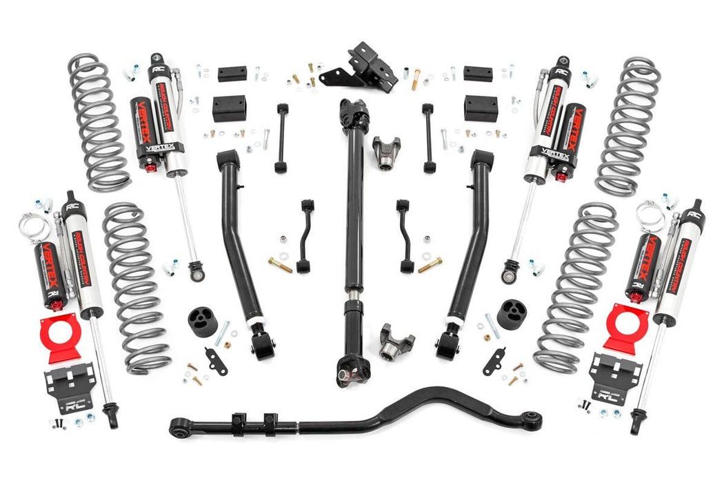 Rough Country 65550 3.5 Inch Jeep Suspension Lift Kit Vertex Reservoir Stage 2 Coils & Adj. Control Arms 18-20 Wrangler JL Rough Country - Truck Part Superstore