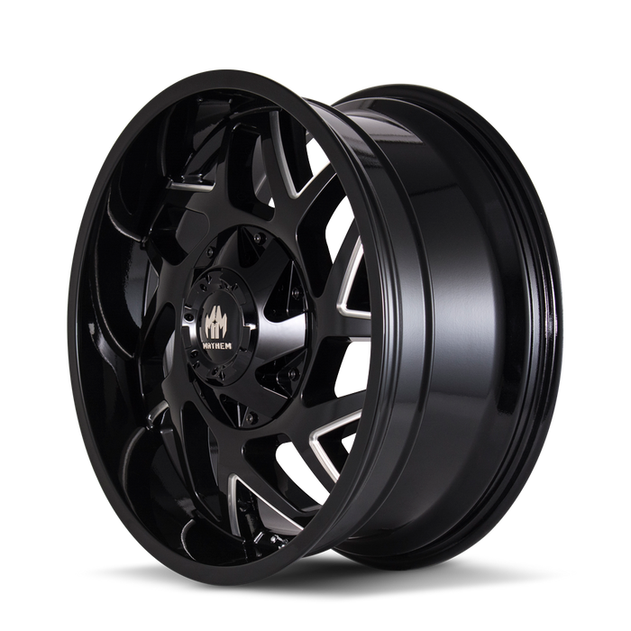 MAYHEM 8106-2976BM HATCHET (8106) BLACK W/MILLED SPOKES  20X9 8x6.5/8x170 0MM 130.8MM - Truck Part Superstore