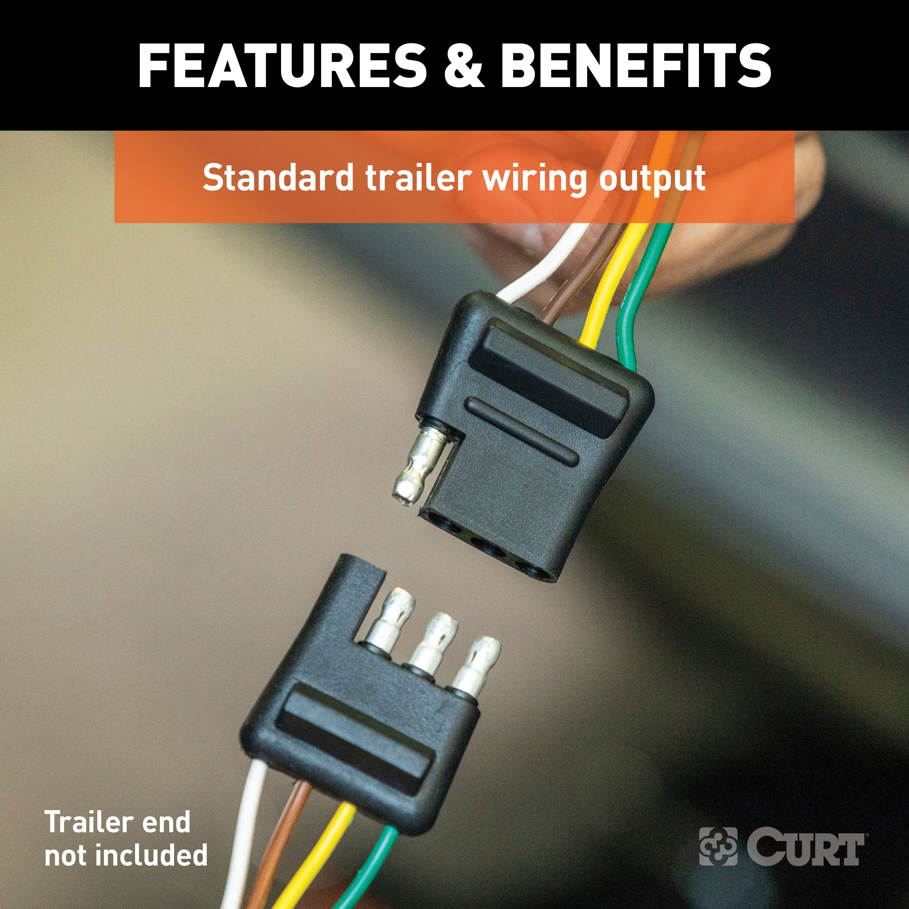 CURT 56165 Custom Wiring Harness; 4-Way Flat Output; Select Toyota RAV4 - Truck Part Superstore