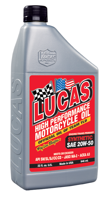 Lucas Oil Products 10702 Synthetic SAE 20W-50 Motorcycle Oil - Truck Part Superstore