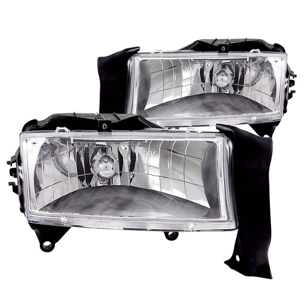 Anzo USA 111021 Crystal Headlight Set; Clear Lens; Chrome Housing; Pair; - Truck Part Superstore
