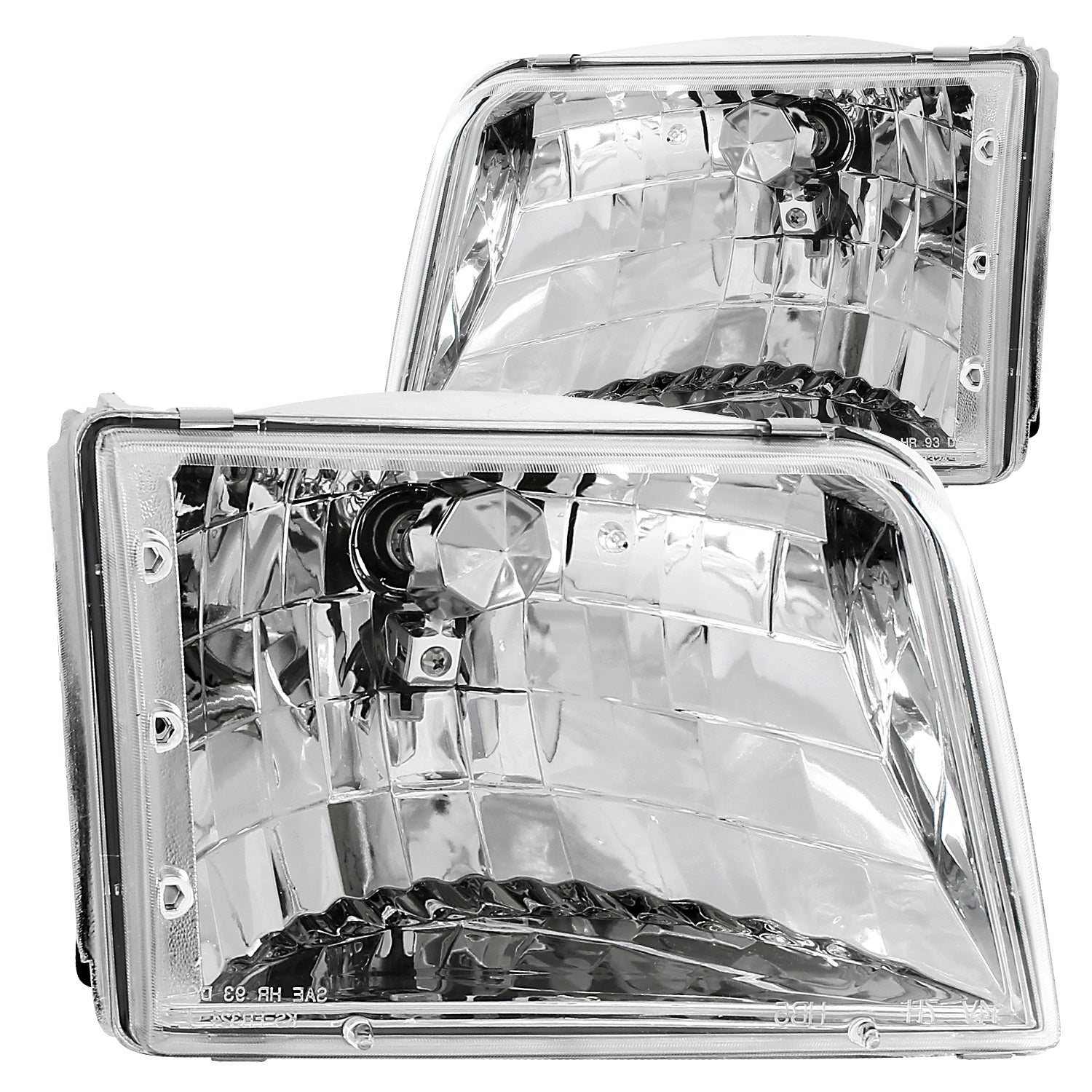 Anzo USA 111036 Crystal Headlight Set; Clear Lens; Chrome Housing; Pair; - Truck Part Superstore