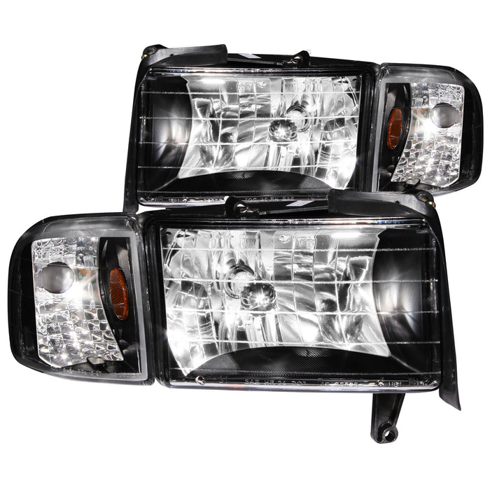 Anzo USA 111067 Crystal Headlight Set; Clear Lens; Black Housing; Pair; - Truck Part Superstore