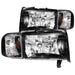 Anzo USA 111067 Crystal Headlight Set; Clear Lens; Black Housing; Pair; - Truck Part Superstore