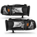 Anzo USA 111067 Crystal Headlight Set; Clear Lens; Black Housing; Pair; - Truck Part Superstore