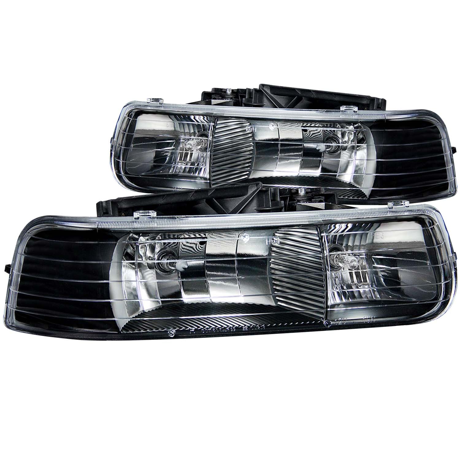 Anzo USA 111155 Crystal Headlight Set; Clear Lens; Black Housing; Pair; - Truck Part Superstore