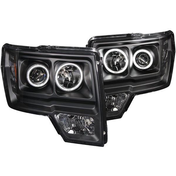 Anzo USA 111161 Projector Headlight Set w/Halo; Clear Lens; Black Housing; Pair; CCFL; - Truck Part Superstore