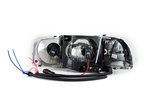Anzo USA 111207 Crystal Headlight Set w/Halo; Clear Lens; Black Housing; Pair; w/1 pc. LED; - Truck Part Superstore
