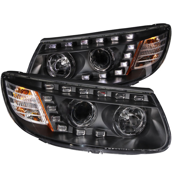 Anzo USA 111237 Projector Headlight Set; Clear Lens; Black Housing; w/LED; Pair; - Truck Part Superstore