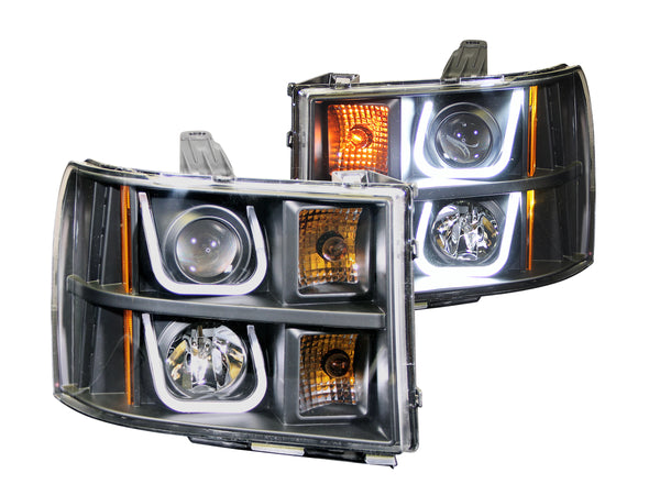 Anzo USA 111284 Projector Headlight Set; Clear Lens; Black Housing; Pair; w/U-Bar; - Truck Part Superstore