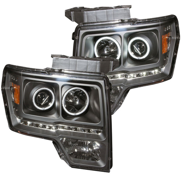 Anzo USA 111298 Projector Headlight Set w/Halo; Clear Lens; Black Housing; Pair; G2; CCFL; - Truck Part Superstore