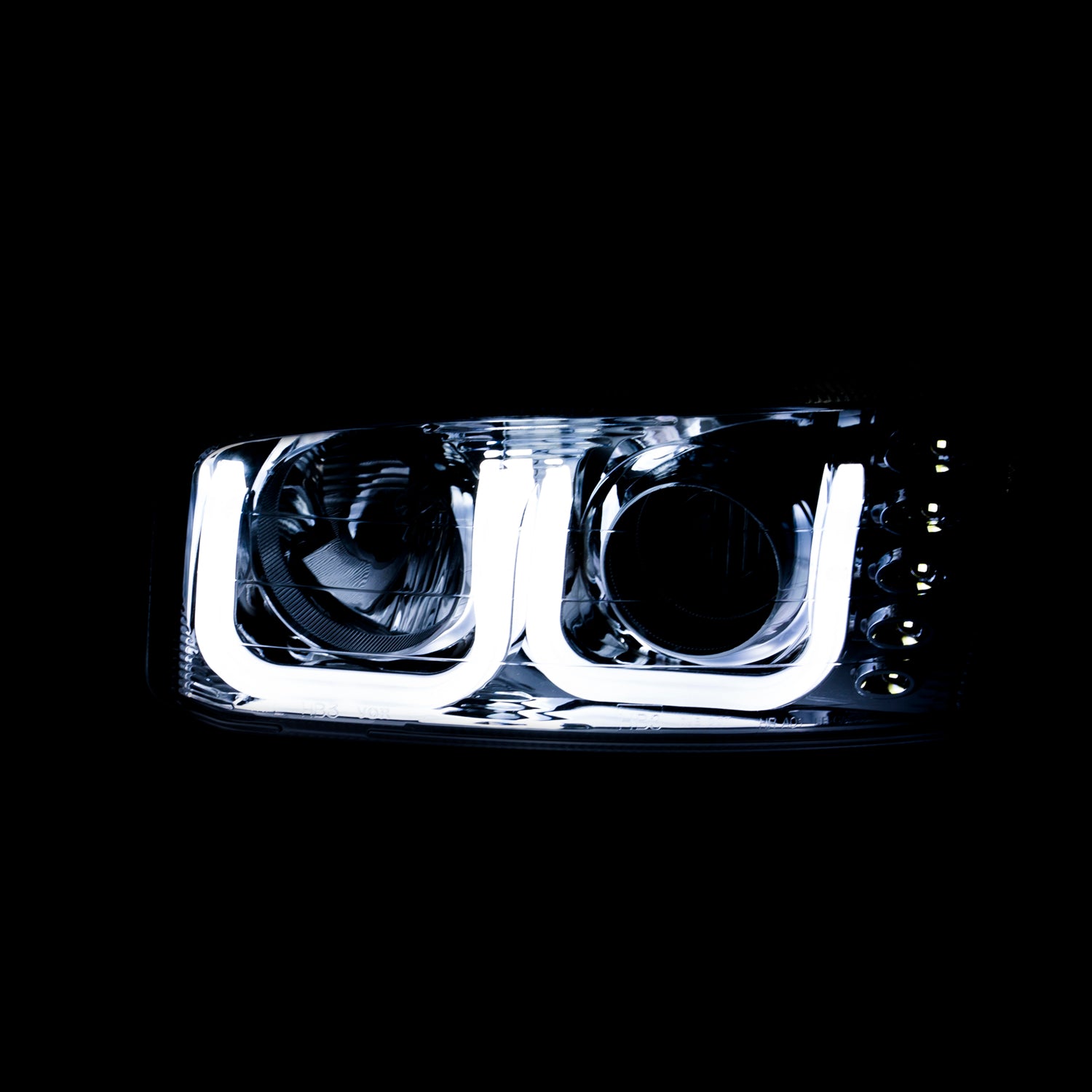 Anzo USA 111303 Projector Headlight Set; Clear Lens; Black Housing; Pair; w/U-Bar; - Truck Part Superstore