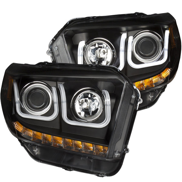 ANZO USA 111326 Projector Headlight Set; Clear Lens; Black Housing; Pair; w/U-Bar/DRL; - Truck Part Superstore