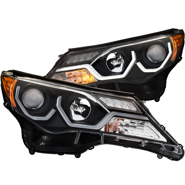 Anzo USA 111332 Projector Headlight Set; Clear Lens; Black Housing; Pair; w/Plank Style Design; - Truck Part Superstore