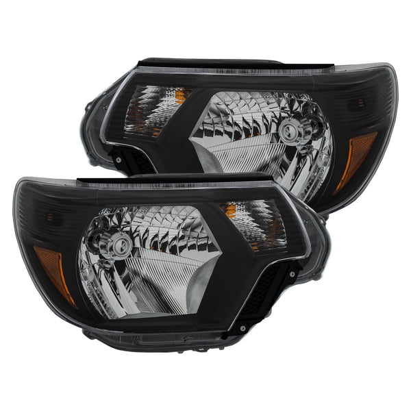 Anzo USA 111395 Crystal Headlight Set; Clear Lens; Black Housing; White/Amber; - Truck Part Superstore