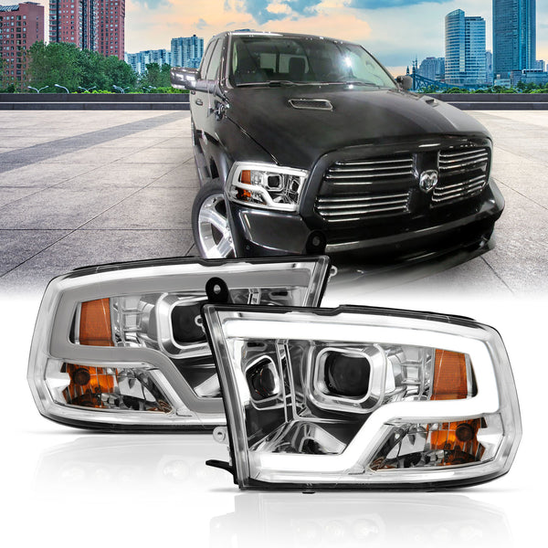 Anzo USA 111405 Projector Headlight Set; w/Plank Style Design; Chrome; - Truck Part Superstore