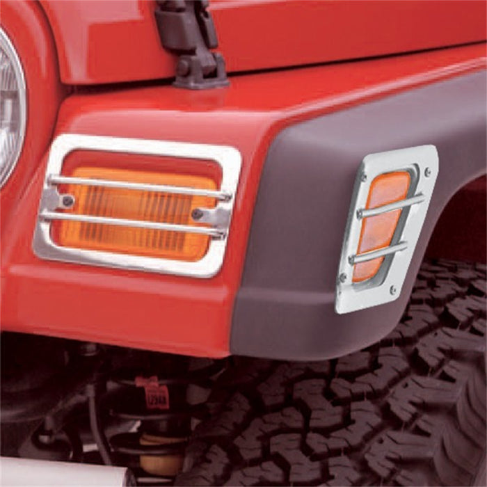 Rugged Ridge 11142.02 Euro Guard Kit Turn Signal/Side Flare Guard; Front; 4-Piece; Stainless; - Truck Part Superstore