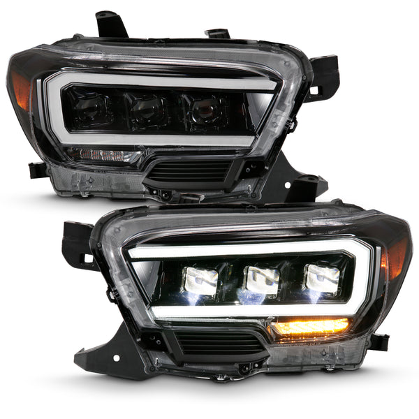Anzo USA 111496 LED Projector Headlight; w/Plank Style Design; Black w/Amber; - Truck Part Superstore