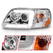 Anzo USA 111504 Projector Headlight Set; Clear Lens; Chorme Housing; w/Light Bar; Pair; - Truck Part Superstore