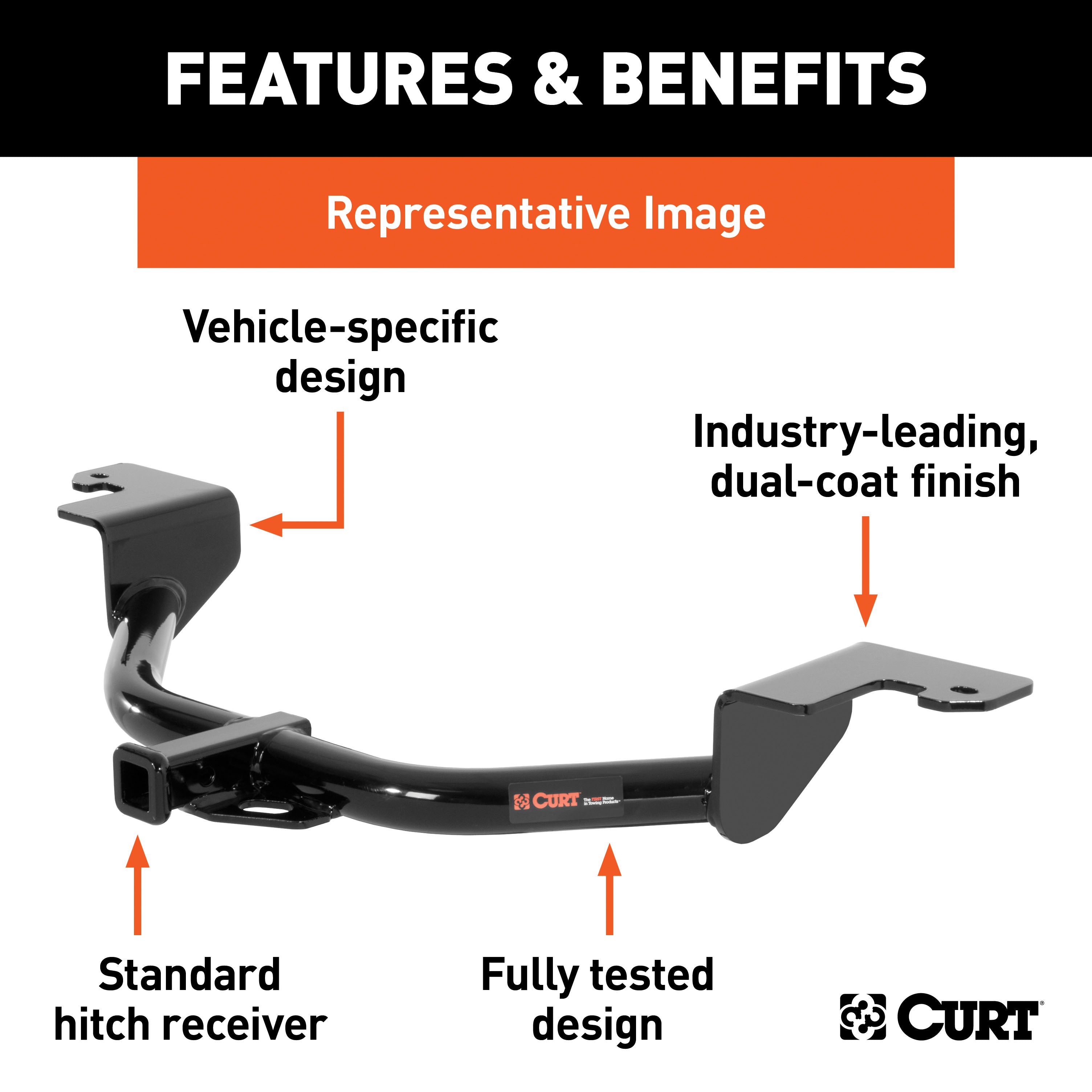 CURT 113193 Class 1 Trailer Hitch; 1-1/4in. Ball Mount; Select