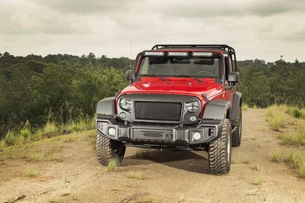 Rugged Ridge 11544.01 Spartacus Front Bumper; Satin Black Stamped Steel; - Truck Part Superstore