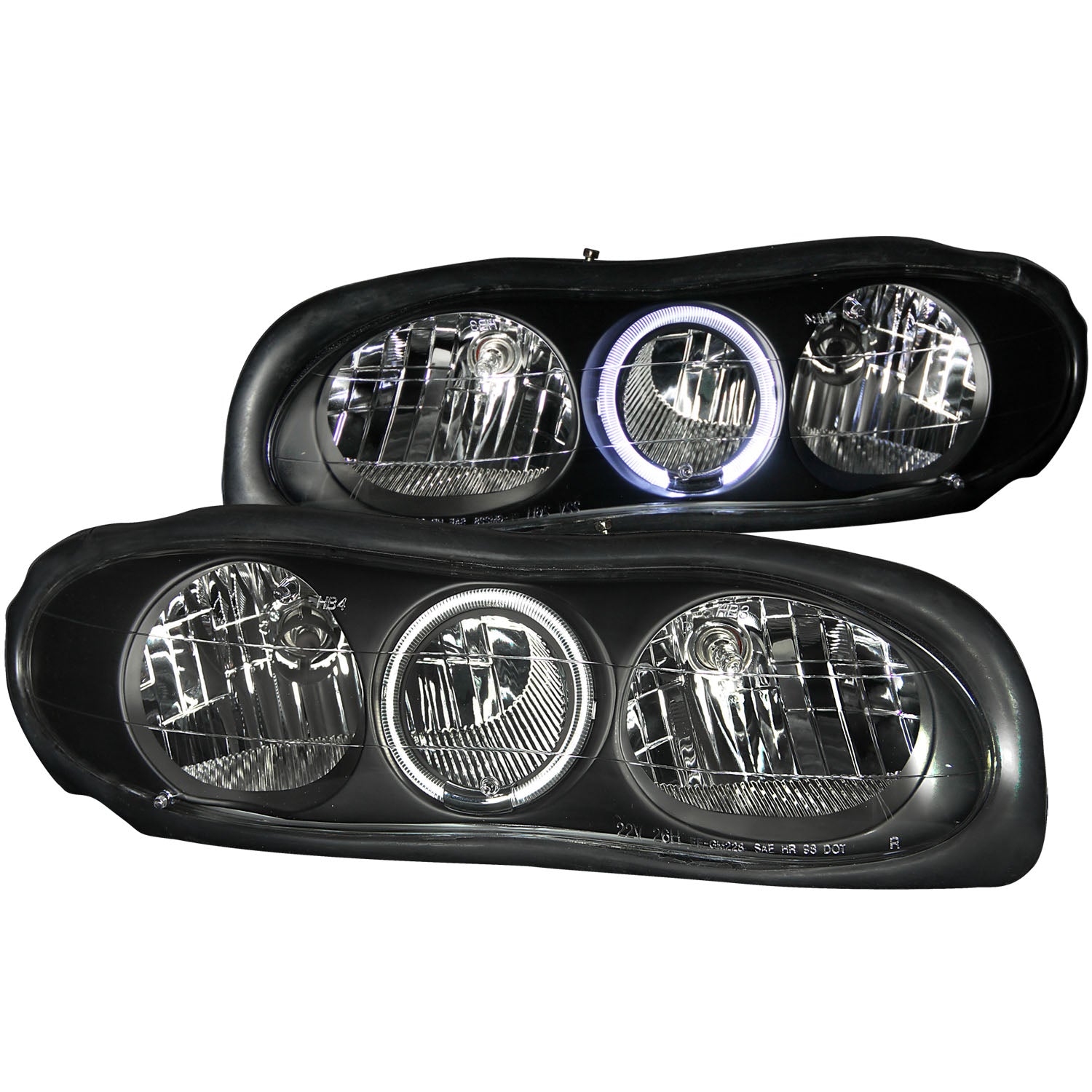 Anzo USA 121024 Crystal Headlight Set w/Halo; Clear Lens; Black Housing; Pair; - Truck Part Superstore