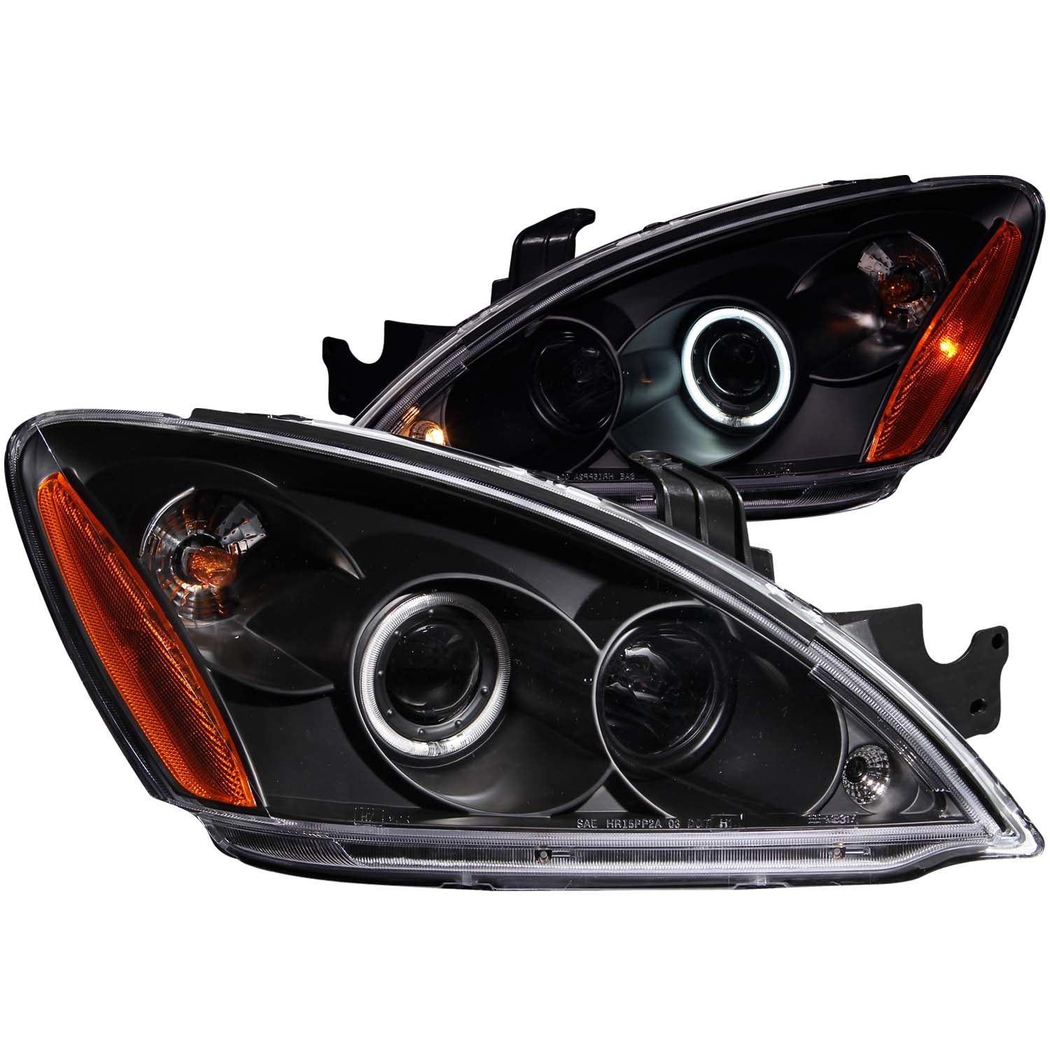 Anzo USA 121102 Projector Headlight Set w/Halo; Clear Lens; Black Housing; Pair; CCFL; - Truck Part Superstore