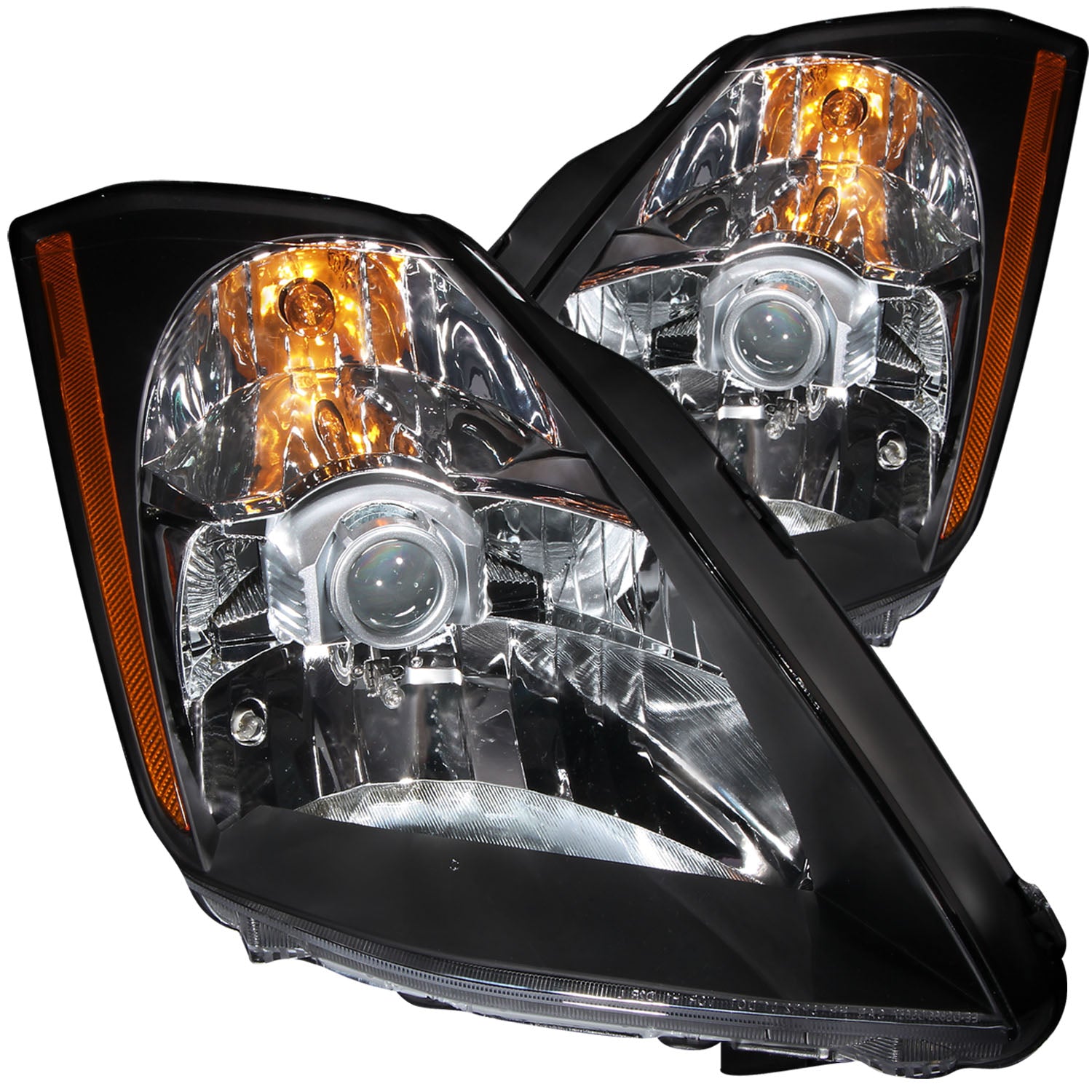 Anzo USA 121108 Crystal Headlight Set; Clear Lens; Black Housing; Pair; - Truck Part Superstore
