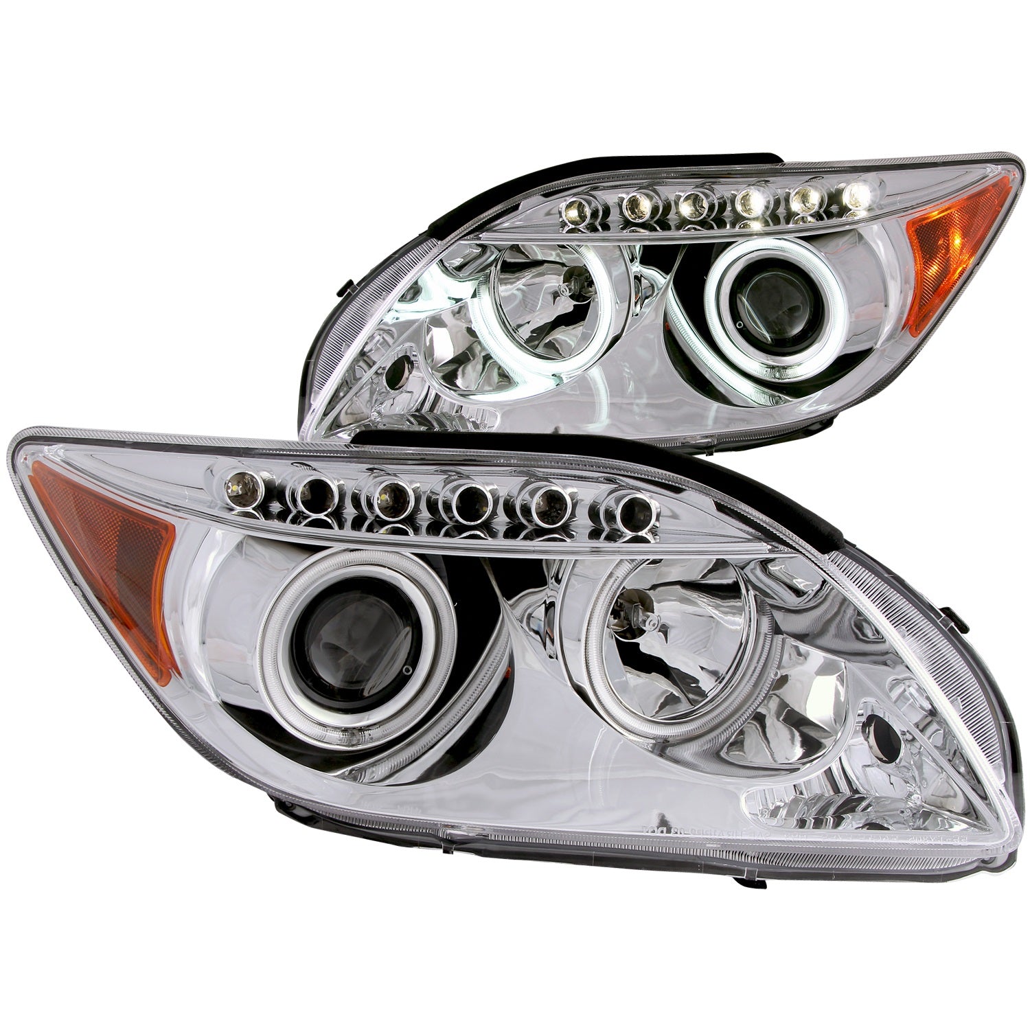 Anzo USA 121120 Projector Headlight Set w/Halo; Clear Lens; Chrome Housing; Pair; CCFL; - Truck Part Superstore