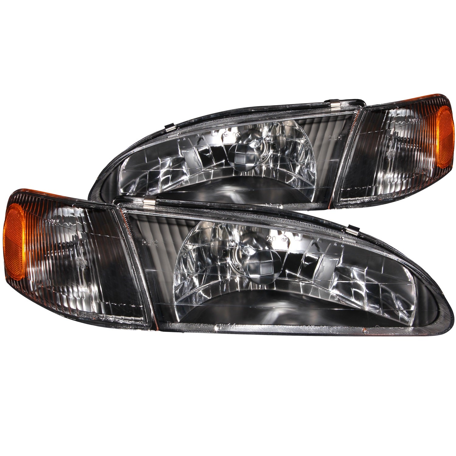 Anzo USA 121131 Crystal Headlight Set; Clear Lens; Black Housing; Pair; - Truck Part Superstore