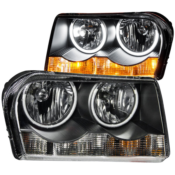 Anzo USA 121138 Crystal Headlight Set w/Halo; Clear Lens; Black Housing; Pair; CCFL; - Truck Part Superstore