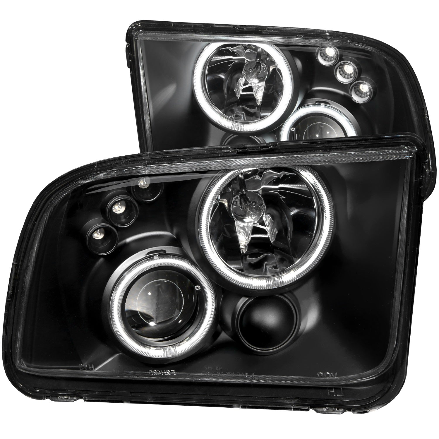 Anzo USA 121166 Projector Headlight Set w/Halo; Clear Lens; Black Housing; Pair; CCFL; - Truck Part Superstore