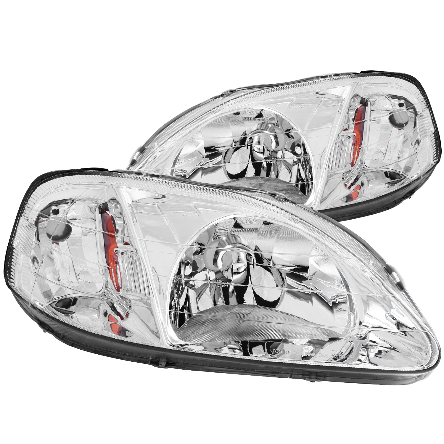 Anzo USA 121179 Crystal Headlight Set; Clear Lens; Chrome Housing; Pair; - Truck Part Superstore