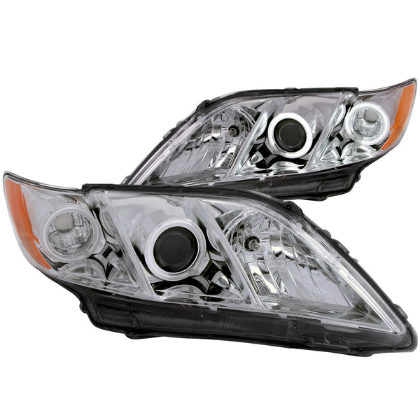 Anzo USA 121180 Projector Headlight Set w/Halo; Clear Lens; Chrome Housing; Pair; CCFL; - Truck Part Superstore