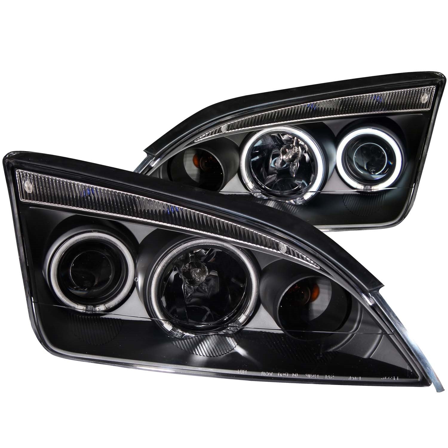 Anzo USA 121198 Projector Headlight Set w/Halo; Clear Lens; Black Housing; Pair; - Truck Part Superstore