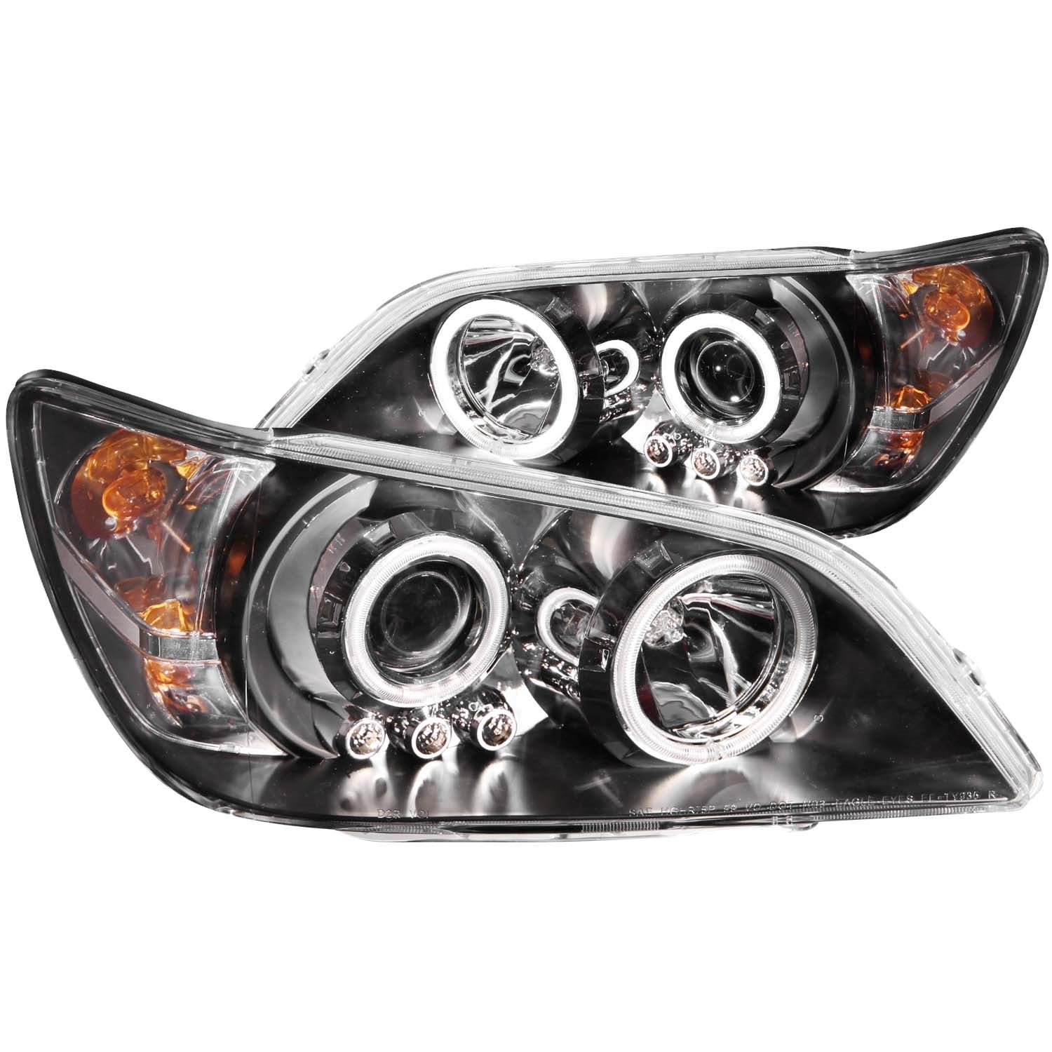 Anzo USA 121199 Projector Headlight Set w/Halo; Clear Lens; Black Housing; Pair; - Truck Part Superstore